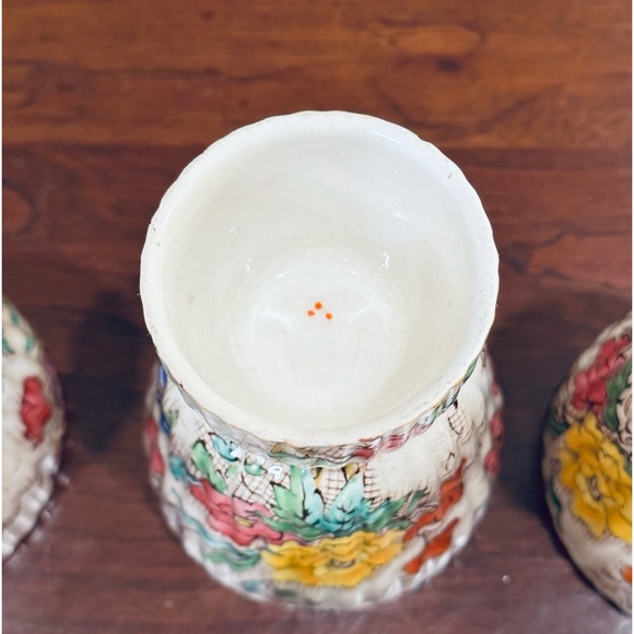 🌟2xHP🌟ANTQ c. 1890s Set of 6 Porcelain Floral Transferware Egg Cups by Minton - Picture 10 of 10